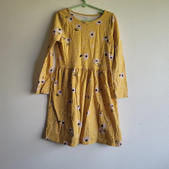 Carter's Other - Carter's Kid, Girls Casual Dress, Mustard yellow/Polka dots/Floral, Size‎ 7